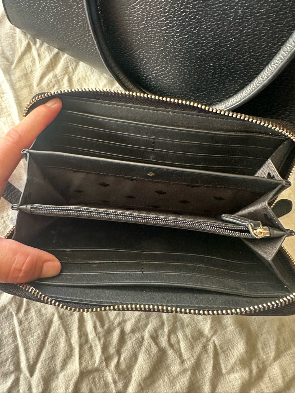 kate spade Black Pebbled Leather Satchel with Matching Wristlet - Picture 8 of 10